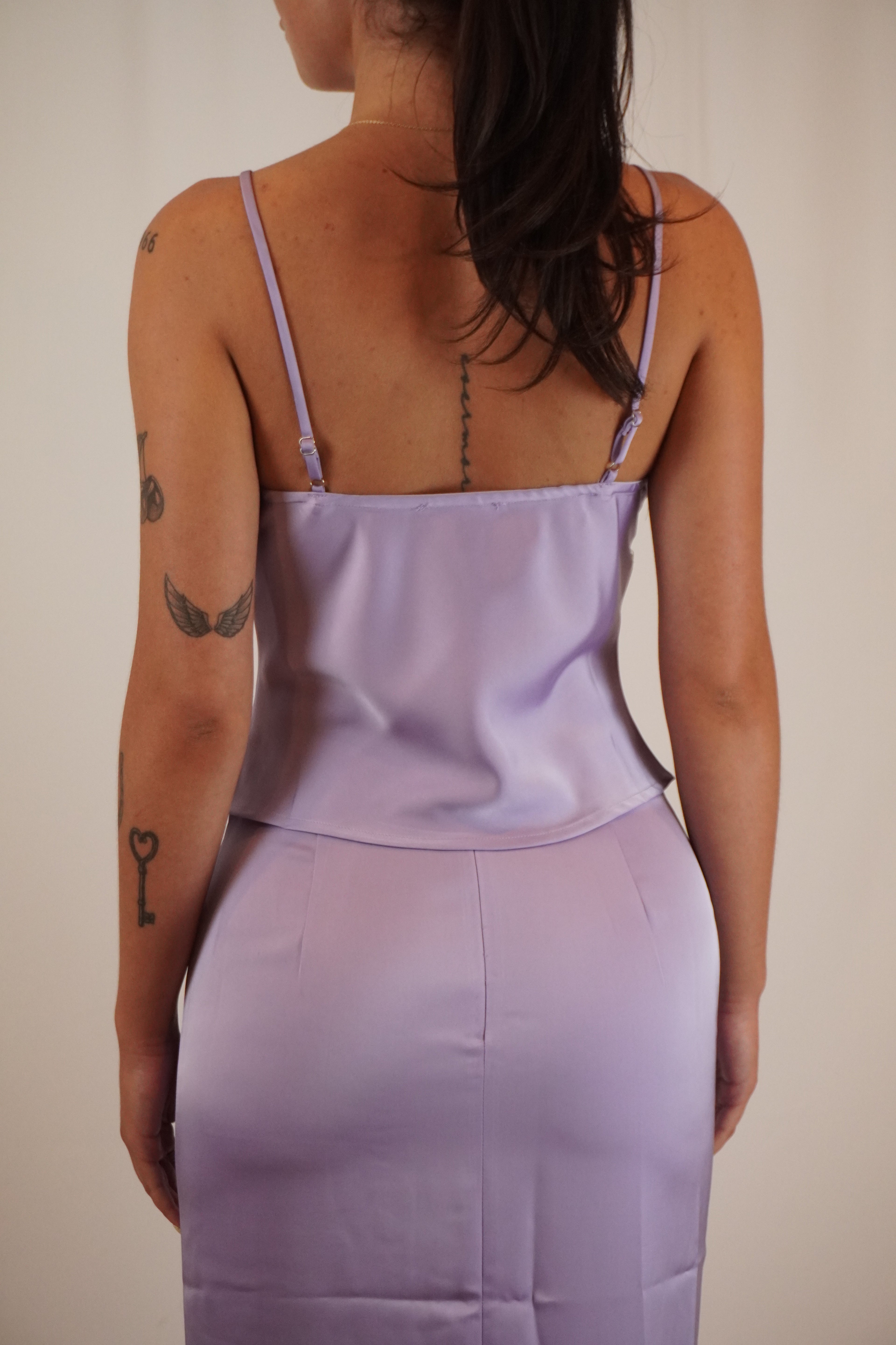 Satin and Lace Two Piece Set