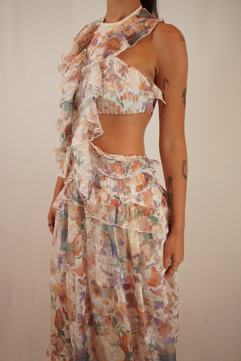 Ruffle Floral Maxi Dress