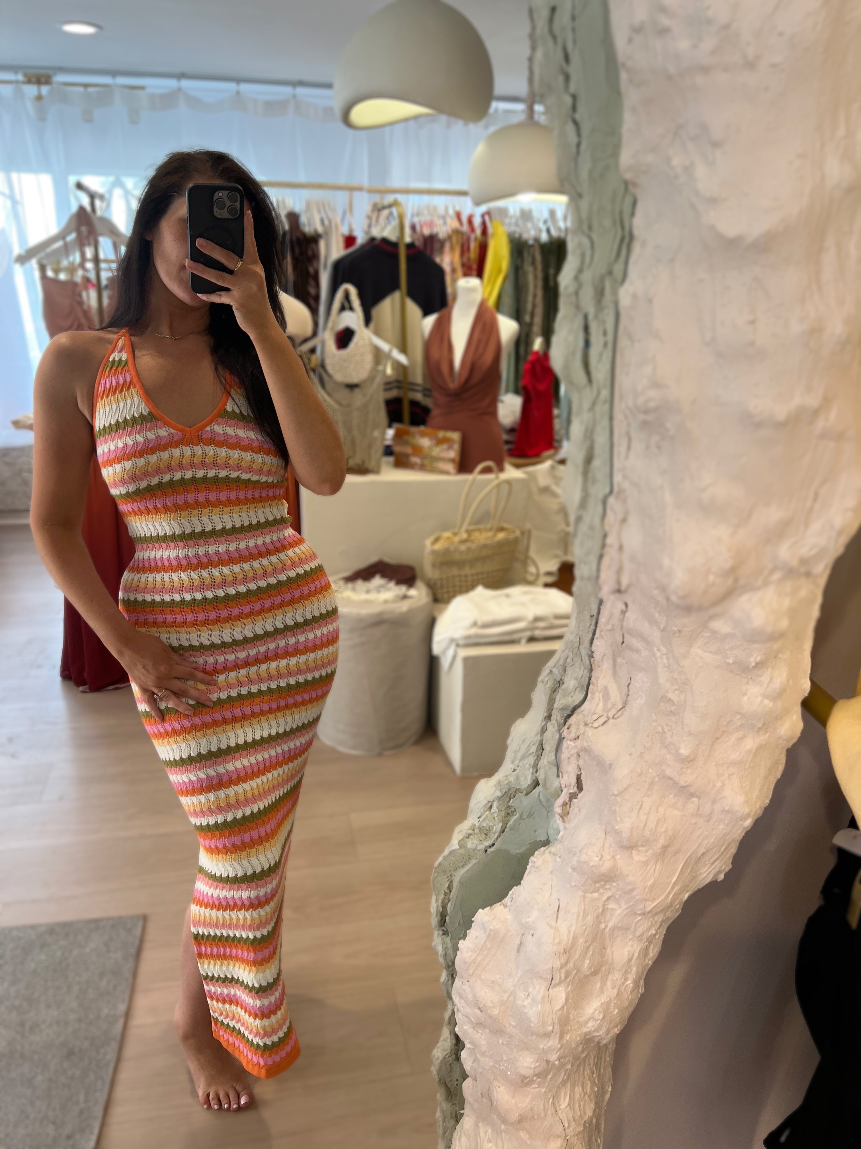 Stripe Crochet Dress