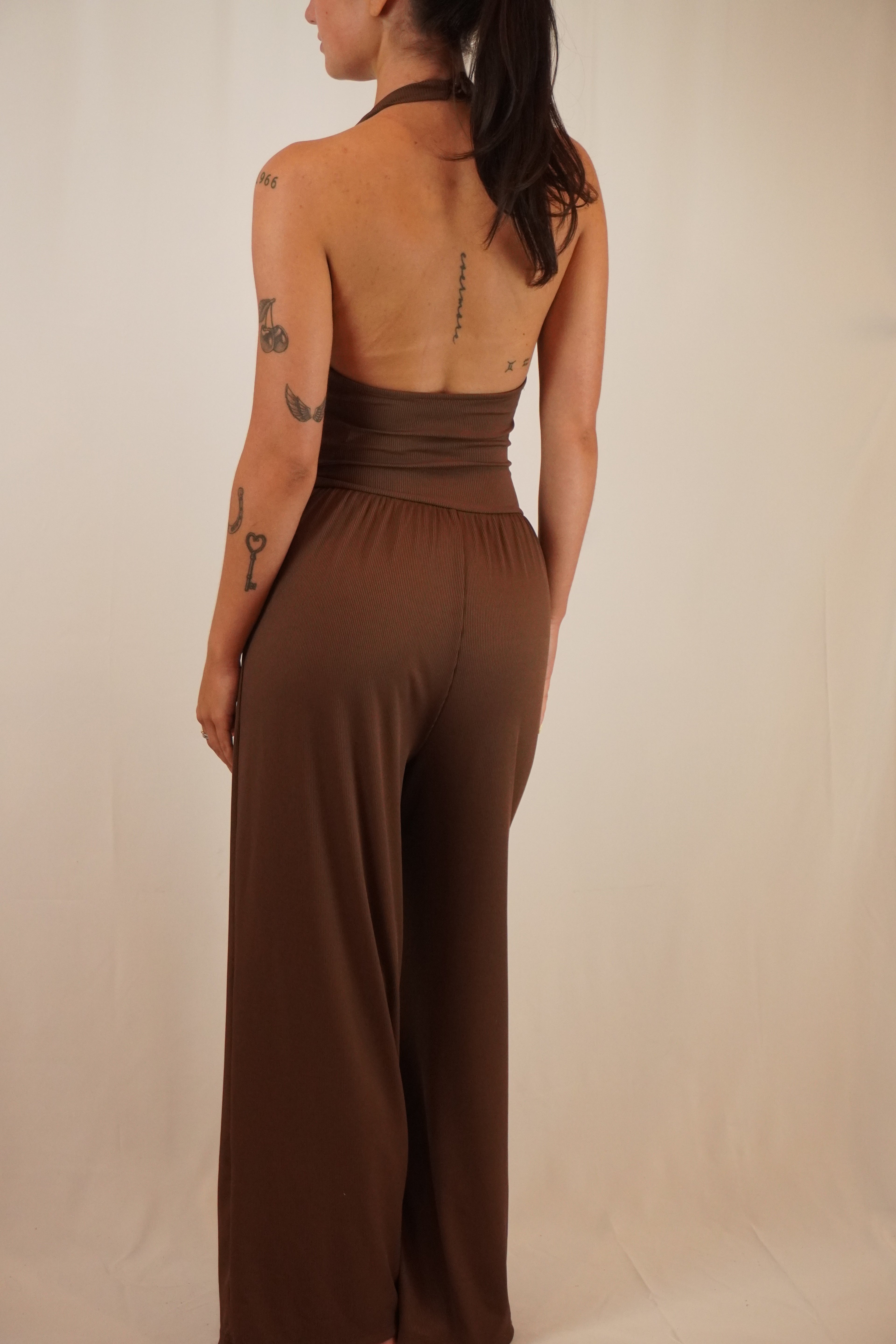 Halter Cowl Neck Jumpsuit