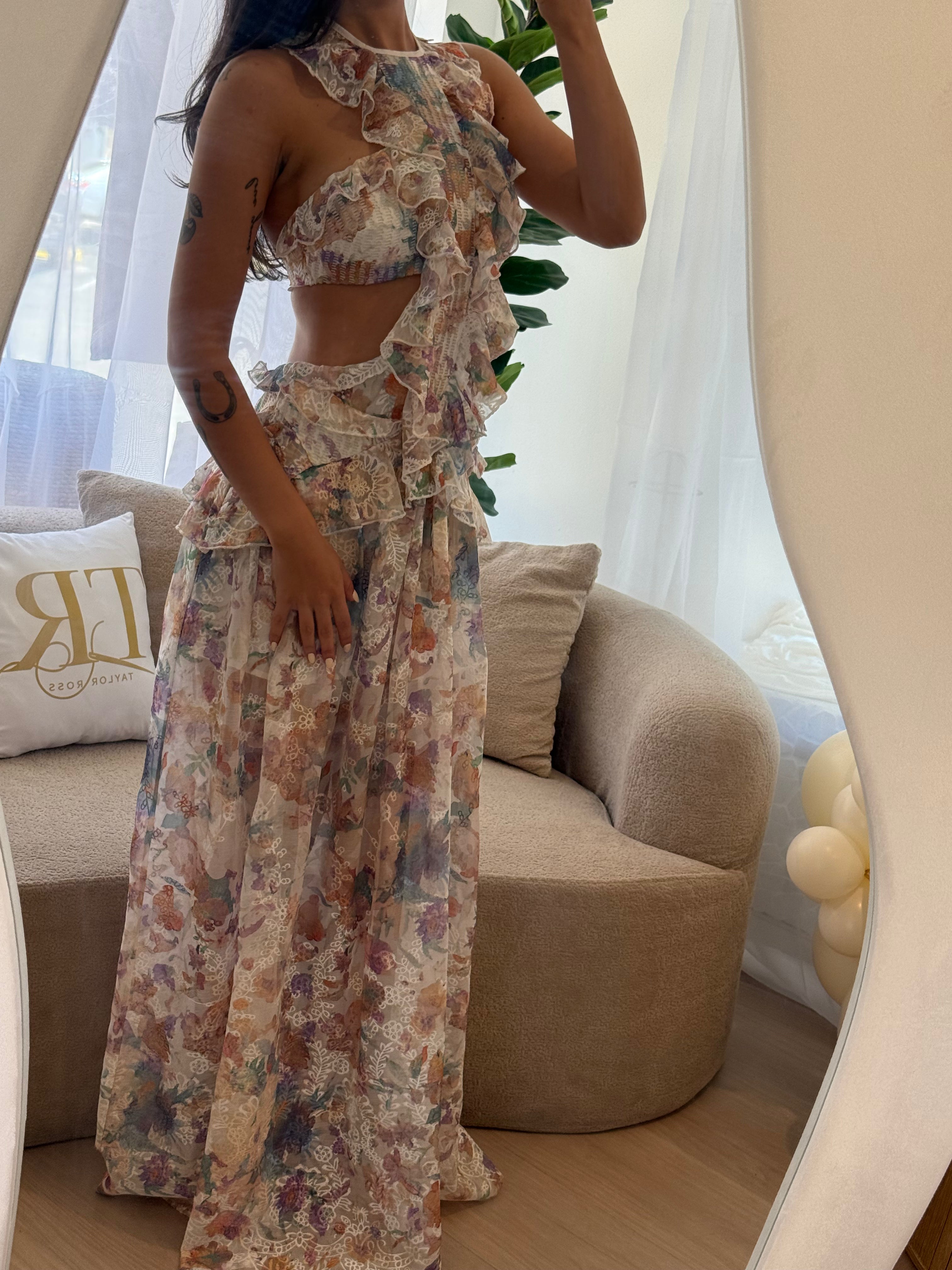 Ruffle Floral Maxi Dress